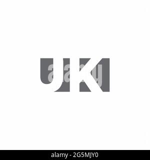 UK Logo monogram with negative space style design template isolated on white background Stock Vector