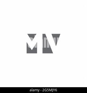 MV Logo monogram with negative space style design template isolated on white background Stock Vector