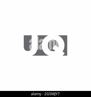 UQ Logo monogram with negative space style design template isolated on white background Stock Vector