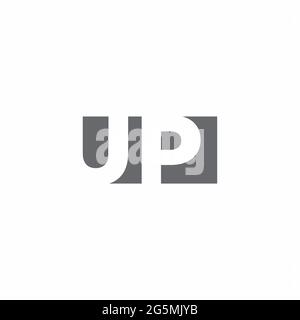 UP Logo monogram with negative space style design template isolated on white background Stock Vector