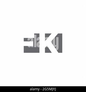 FK Logo monogram with negative space style design template isolated on white background Stock Vector