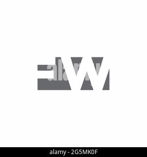 FW Logo monogram with negative space style design template isolated on white background Stock Vector