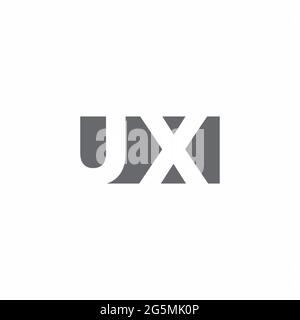 UX Logo monogram with negative space style design template isolated on white background Stock Vector