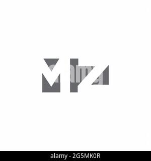 MZ Logo monogram with negative space style design template isolated on white background Stock Vector