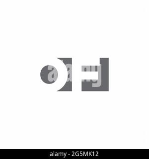 OF Logo monogram with negative space style design template isolated on white background Stock Vector