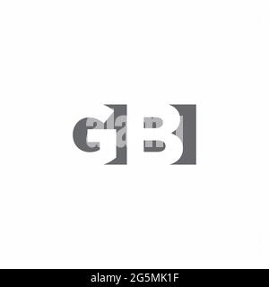 GB Logo monogram with negative space style design template isolated on white background Stock Vector