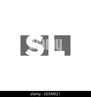 SL Logo monogram with negative space style design template isolated on white background Stock Vector