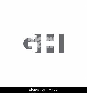 GH Logo monogram with negative space style design template isolated on white background Stock Vector