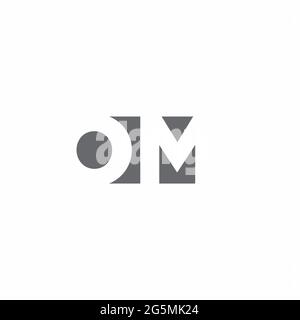 OM Logo monogram with negative space style design template isolated on white background Stock Vector