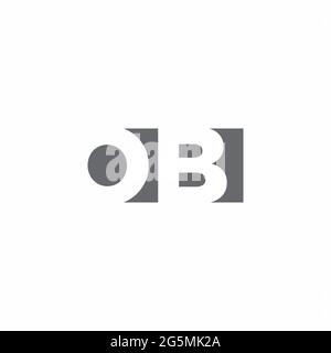OB Logo monogram with negative space style design template isolated on white background Stock Vector