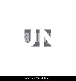 UN Logo monogram with negative space style design template isolated on white background Stock Vector