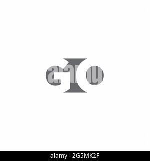 GO Logo monogram with negative space style design template isolated on white background Stock Vector