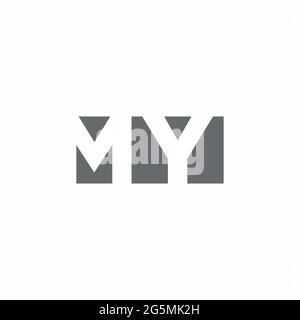 MY Logo monogram with negative space style design template isolated on white background Stock Vector