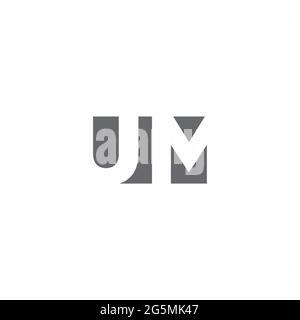 UM Logo monogram with negative space style design template isolated on white background Stock Vector