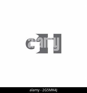 GI Logo monogram with negative space style design template isolated on white background Stock Vector