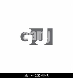GJ Logo monogram with negative space style design template isolated on white background Stock Vector