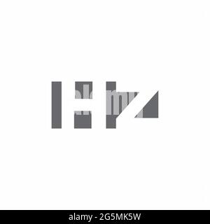 HZ Logo monogram with negative space style design template isolated on white background Stock Vector
