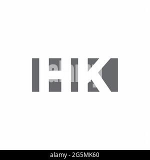 HK Logo monogram with negative space style design template isolated on white background Stock Vector
