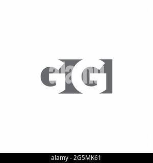 GG Logo monogram with negative space style design template isolated on white background Stock Vector