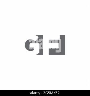 GF Logo monogram with negative space style design template isolated on white background Stock Vector