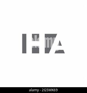 HA Logo monogram with negative space style design template isolated on white background Stock Vector