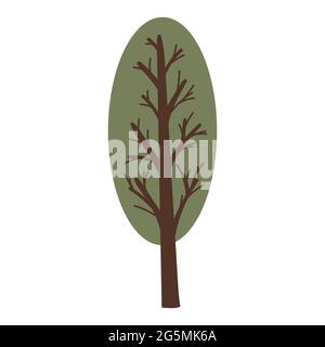 Green leaves tree on white background vector Stock Vector