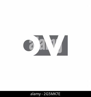 OV Logo monogram with negative space style design template isolated on white background Stock Vector