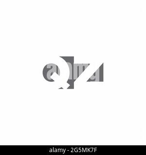 QZ Logo monogram with negative space style design template isolated on ...