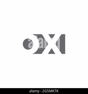 OX Logo monogram with negative space style design template isolated on white background Stock Vector