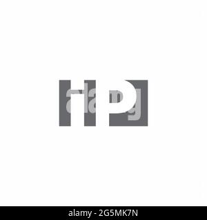 IP Logo monogram with negative space style design template isolated on white background Stock Vector