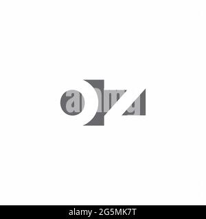 OZ Logo monogram with negative space style design template isolated on white background Stock Vector