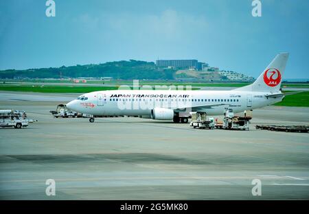 Japan Transocean Air, JTA, Boeing B-737/400, JA8938, Take Off, Naha Airport, Naha, Okinawa, Ryukyu Islands, Japan
