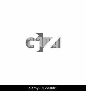 GZ Logo monogram with negative space style design template isolated on white background Stock Vector