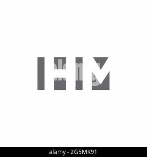 HM Logo monogram with negative space style design template isolated on white background Stock Vector