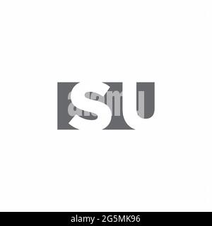 SU Logo monogram with negative space style design template isolated on white background Stock Vector