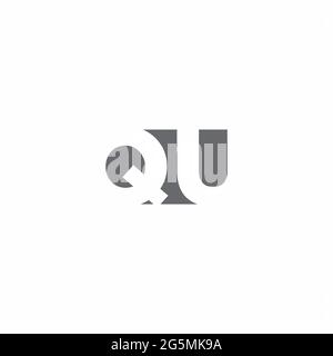 QU Logo monogram with negative space style design template isolated on white background Stock Vector