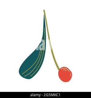 vector cherry berry. flat image of cherry Stock Vector