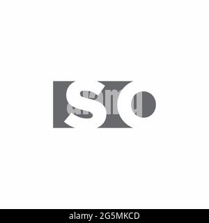 SO Logo monogram with negative space style design template isolated on white background Stock Vector
