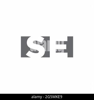 SE Logo monogram with negative space style design template isolated on white background Stock Vector