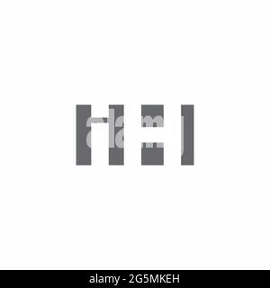 IH Logo monogram with negative space style design template isolated on white background Stock Vector