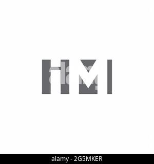 IM Logo monogram with negative space style design template isolated on white background Stock Vector