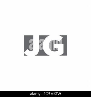 JG Logo monogram with negative space style design template isolated on white background Stock Vector