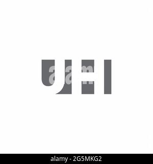 UH Logo monogram with negative space style design template isolated on white background Stock Vector