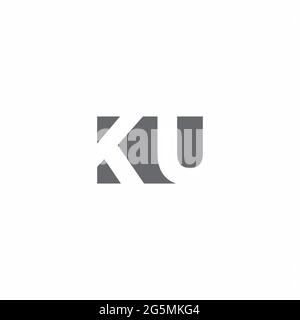 KU Logo monogram with negative space style design template isolated on white background Stock Vector