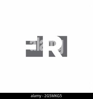 FR Logo monogram with negative space style design template isolated on white background Stock Vector