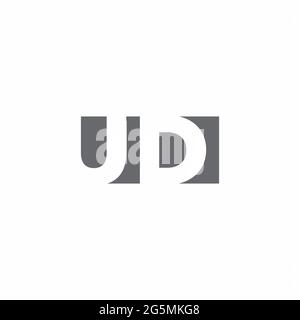 UD Logo monogram with negative space style design template isolated on white background Stock Vector