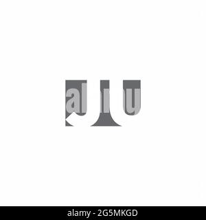 JU Logo monogram with negative space style design template isolated on white background Stock Vector