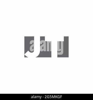 JT Logo monogram with negative space style design template isolated on white background Stock Vector