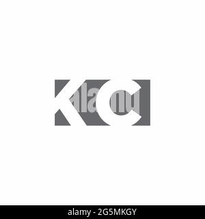 KC Logo monogram with negative space style design template isolated on white background Stock Vector