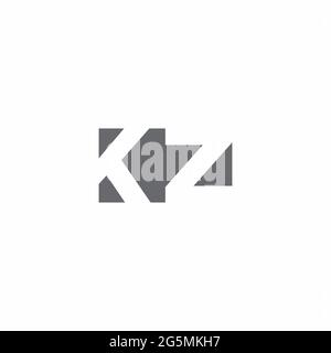 KZ Logo monogram with negative space style design template isolated on white background Stock Vector